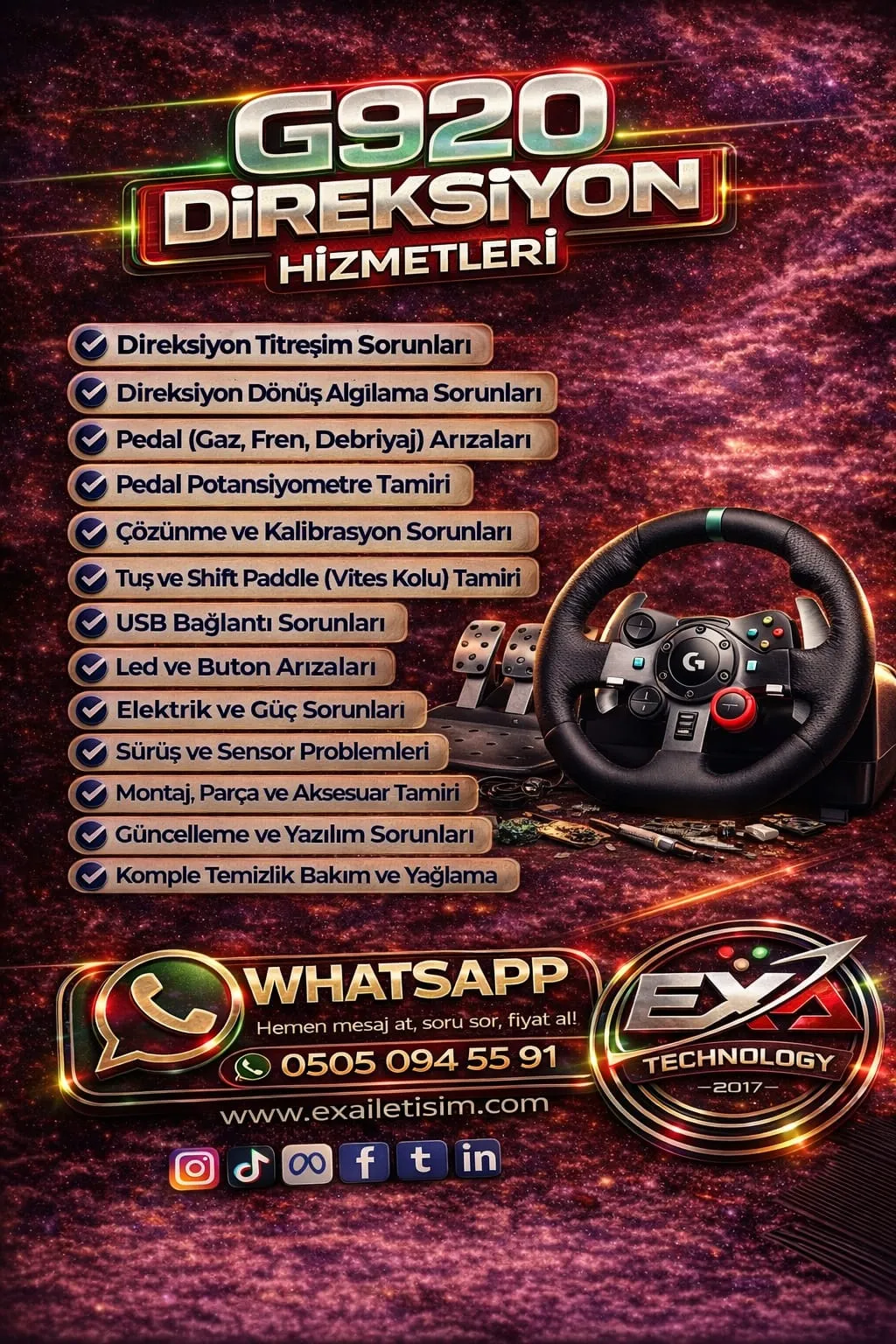 G920 direksiyon arıza ve bakım hizmetleri listesi