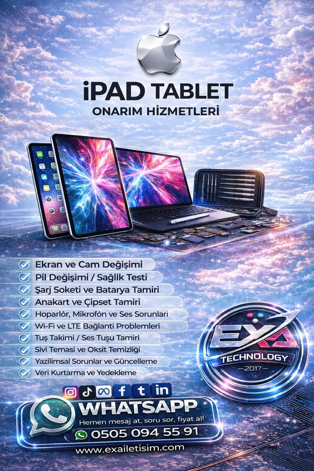 iPad ve tablet onarım hizmetleri listesi