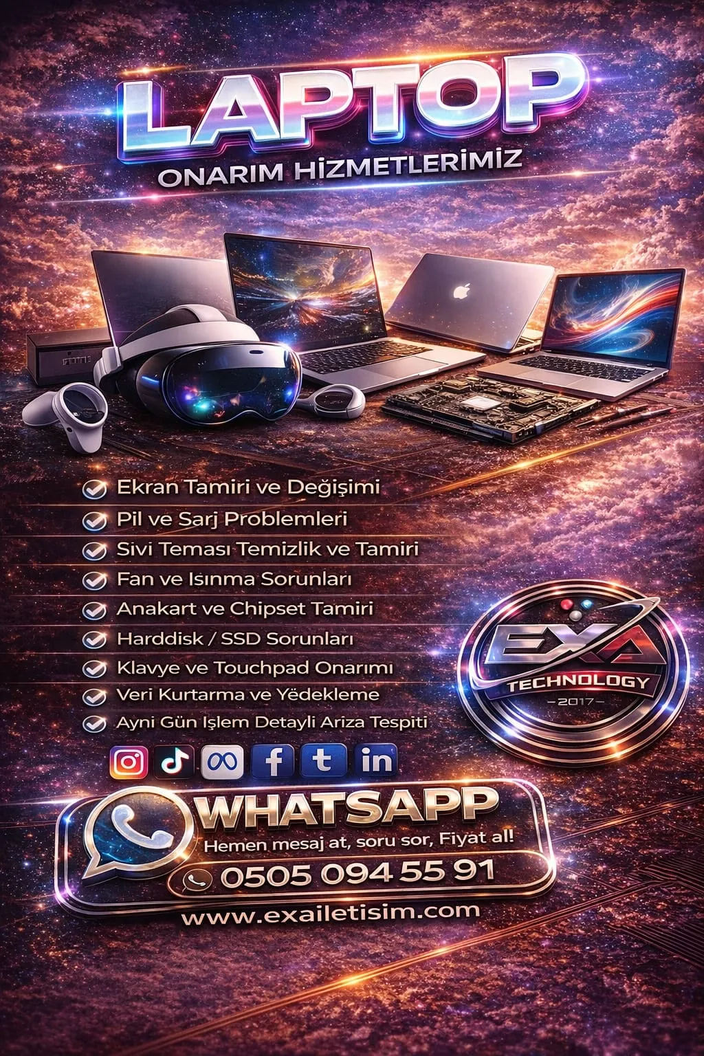 Laptop onarım hizmetleri listesi