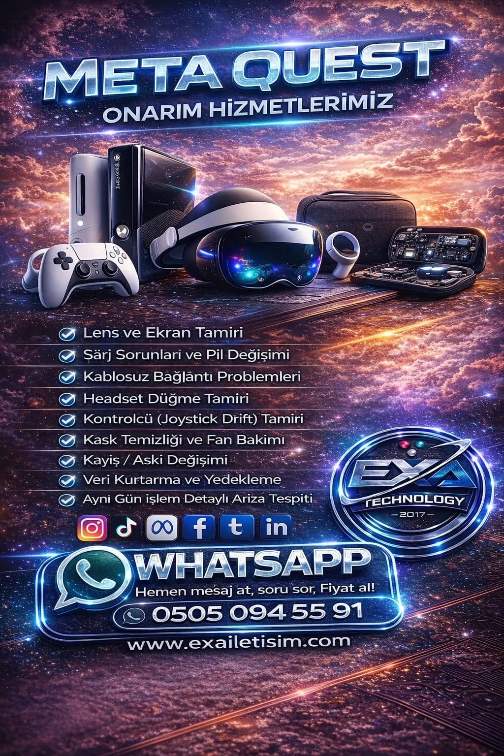 Meta Quest onarım hizmetleri listesi