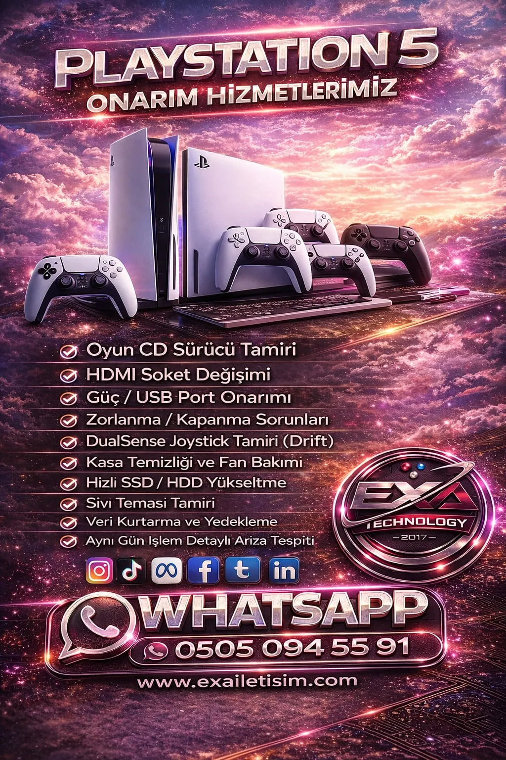 PlayStation 5 onarım hizmetleri listesi