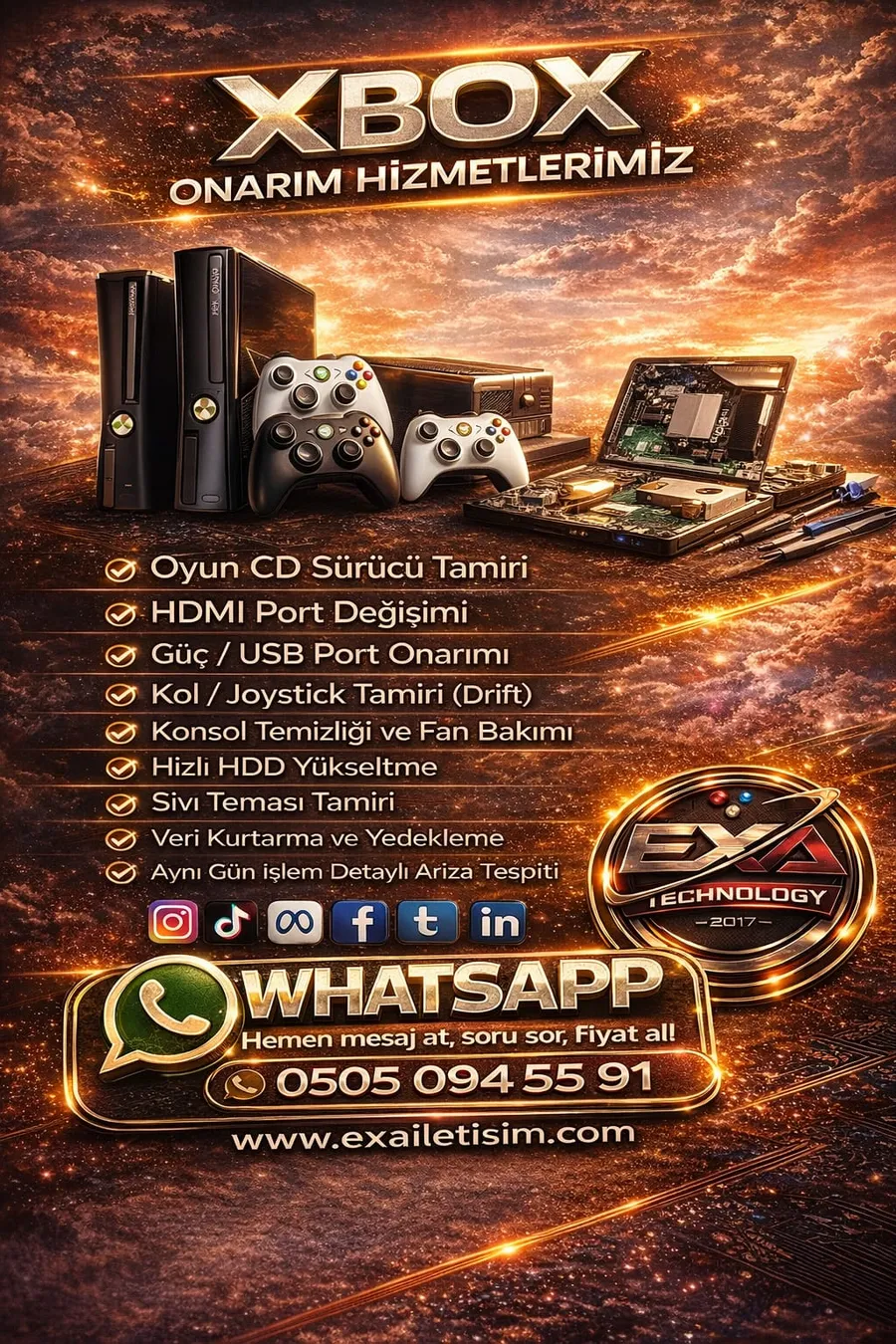 Xbox onarım hizmetleri listesi